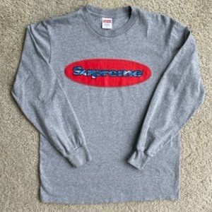 **AUTHENTIC** Supreme SS18 Ripple LS Tee- Gray Mens Small